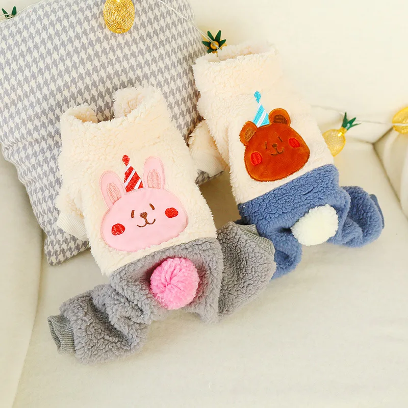

Warm Fleece Pet Dog Jumpsuit Overalls for Dogs Winter Puppy Dog Clothes Pajama Shih Tzu German Spitz Clothing pijama para perros
