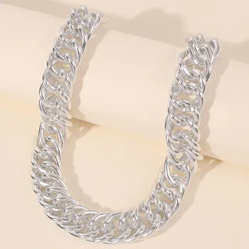 

exaggerated trendy jewelry punk hip-hop style Punk Metal Choker Necklace fashion thick retro clavicle chain statement necklace