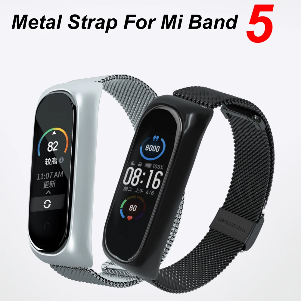 Correa de Metal para Xiaomi Mi Band 8, pulsera inteligente de acero  inoxidable 304, versión NFC - AliExpress