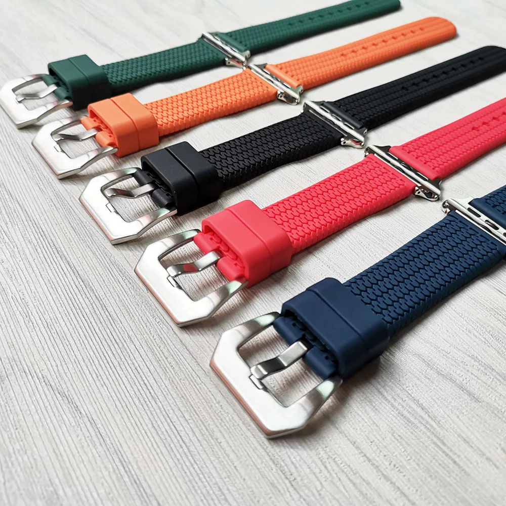 Силиконовый спортивный ремешок для Apple Watch 5 4 44 40 мм резиновый iWatch 3 2 1 38 42 узор в