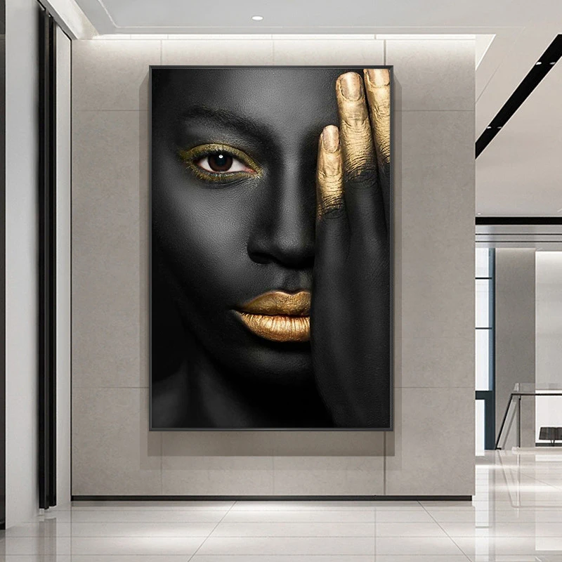 Zwarte Afrikaanse Naakt Blinddoek Vrouw Olieverfschilderij Posters En  Prints Scandinavische Wall Art Foto Voor Woonkamer|Schilderij &  Schoonschrift| - AliExpress