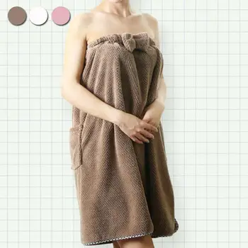 

Cute Edging Coral Velvet Bath Skirt Microfiber Soft Bow Tube Top Bath Towel Plush Bath Towel Bath Skirt Spa Bath Sheets