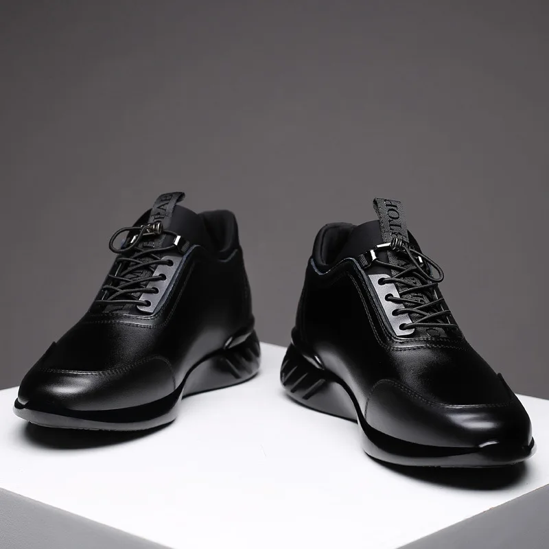 

Spring New Style Men Elevator Sports Footwear Trend Hidden Extra High 6 Centimeter MEN'S SHOES Breathable Genuine Leather Shoes