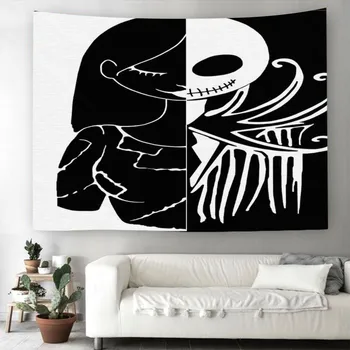 

The Nightmare Before Christmas Tapestry Halloween Wall Hanging Cartoon Jack Wall Tapestry Home Textile Rectangle Wall Carpets