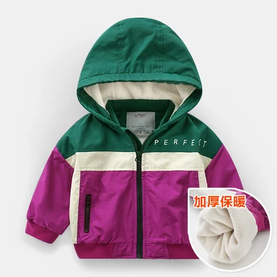 Куртка для маленьких мальчиков г. Осенне-зимняя куртка для мальчиков, Детская куртка детская теплая верхняя одежда с капюшоном, пальто для мальчиков, одежда От 2 до 5 лет - Цвет: Purple