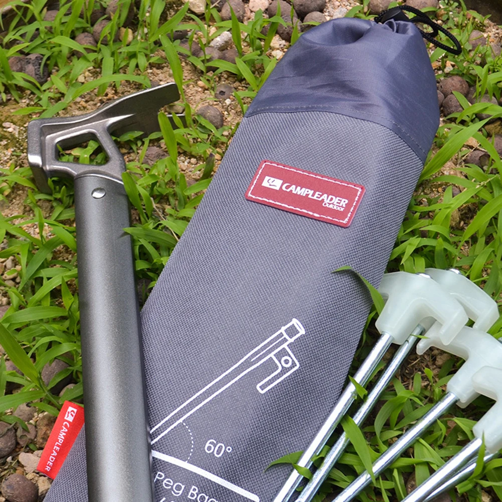 600D Oxford Cloth Tent Nail Hammer Storage Bag Portable Durable Dirt Resistant Drawstring Tent Camping Tools Accessories camping storage bag camping tent accessories