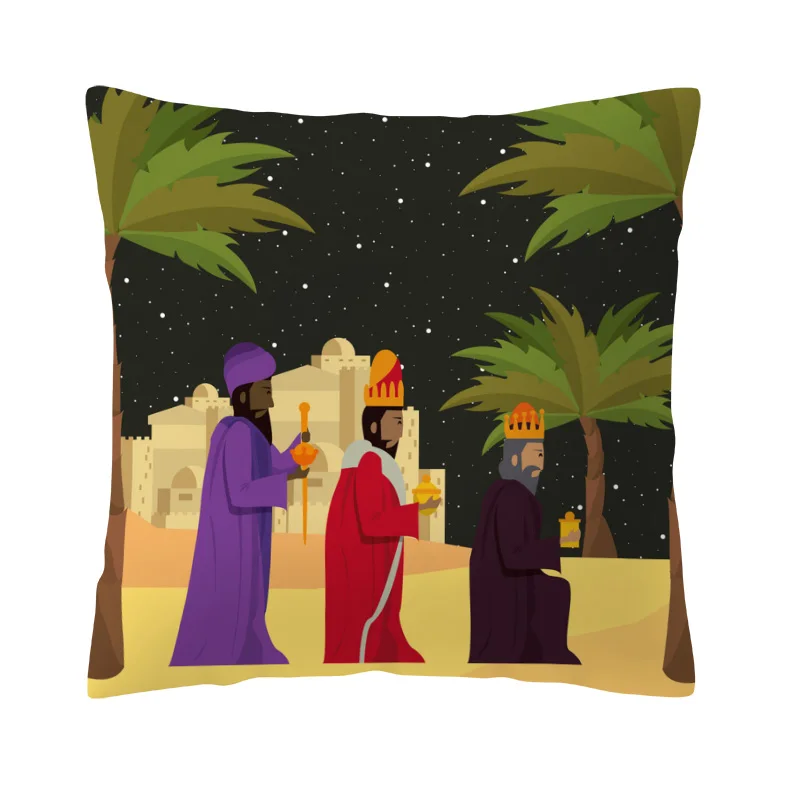 15 Throw Pillow Inches Balthazar Three Kings Восточный мудрец Библейский мультфильм детская Наволочка Две стороны печать украшение дома подушки - Цвет: 15