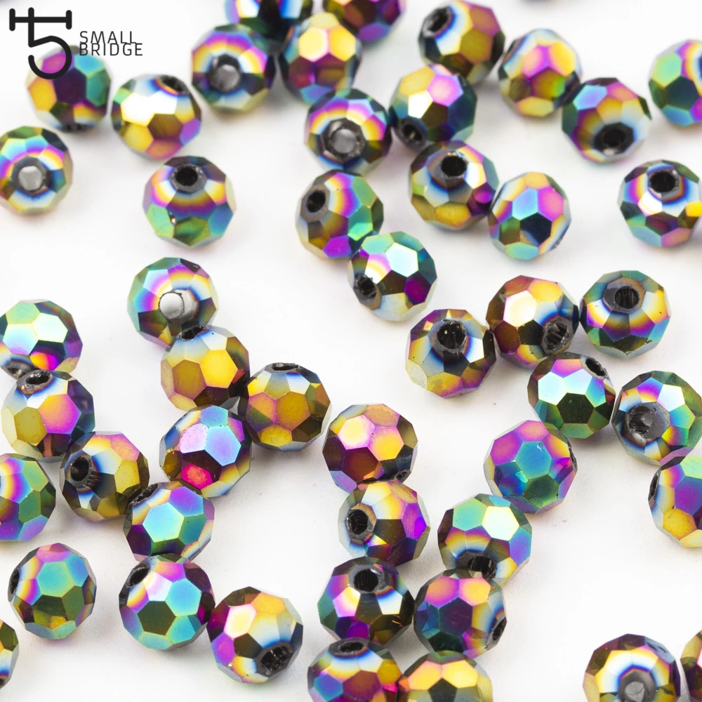 3468mmPlatedRoundCrystalBeadsForJewelryMakingDiyBracelet