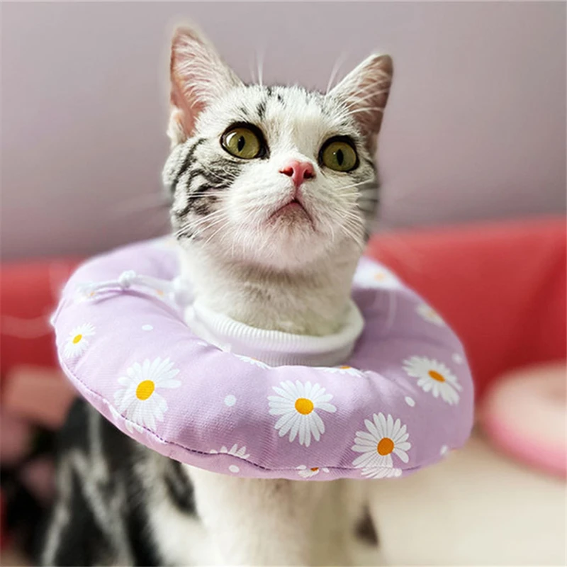 Pet Dog Cat хлопковый защитный спасательный надувной ошейник Elizabeth Circle для