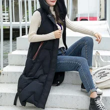 

Women Lightweight Quilted Vest Harajuku Loose Zip Gilet Warm Down Outer Vests Fashion Hooded Coats Outdoor Female Clothing 2021