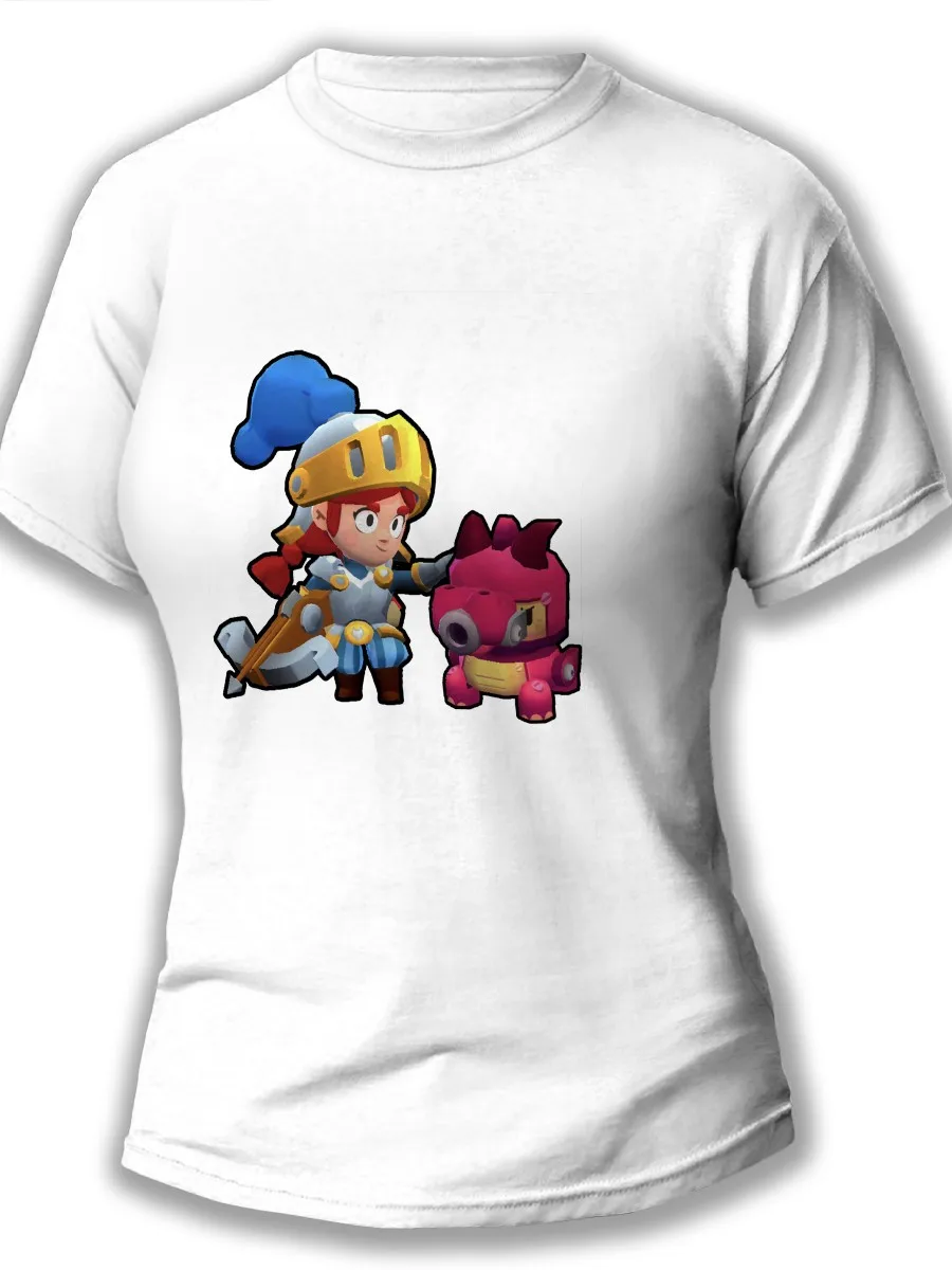 Camiseta blanca de Brawl Stars para mujer, ropa para juego, juego, cuervos,  chicas, japonesas, blancas, 9583