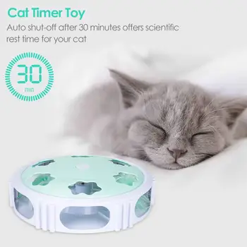 

Smart Electric Cat Toy Funny Interactive LED Pet Timer Toys Automatic Turntable Teasing For Cats Dogs Spinning Pet Accessories