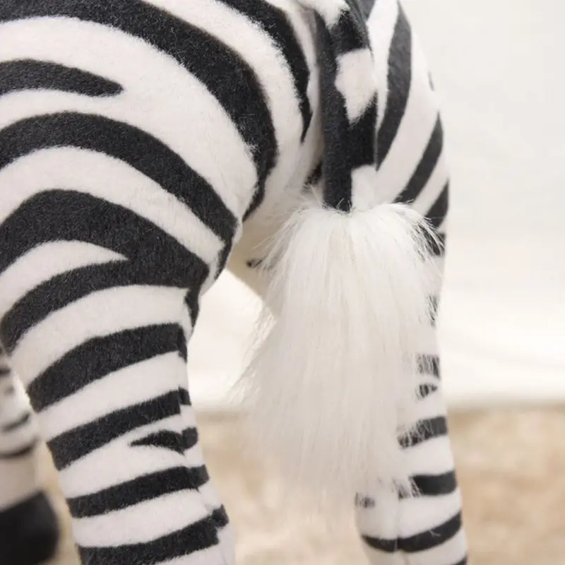 

Soft Stuffed Plush Animal Pillow Realistic Zebra for Children's Birthday Gift