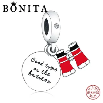 

925 Sterling Silver Red Telescope Charm Dangle Fit Original Pan Charms Bracelet Necklace Beads Berloque Jewelry DIY Making