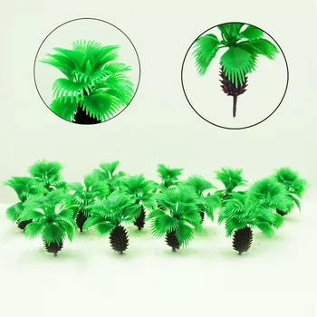 

50pcs/lot 40MM Miniatu Model Palm Tree Trunk Simulation Building Landscape Scenario Green Scenery Layout Diorama Plastic
