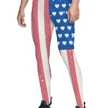 Флаг с сердцем дизайн брюки мужские не просвечивающие животик контроль День благодарения стрейч Fit износостойкость дышащий высокая посадка стрейч