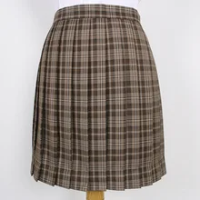 Японская форма JK с высокой талией, коричневая клетчатая юбка для девочек, Студенческая школьная форма Harajuku, плиссированная летняя юбка, юбка в студенческом стиле