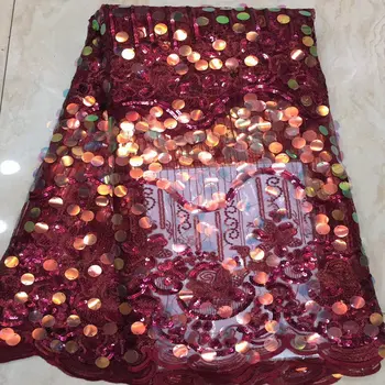 

Sequins laces fabrics Embroidered French Lace Fabric Beautiful African French Net tulle Lace Fabric