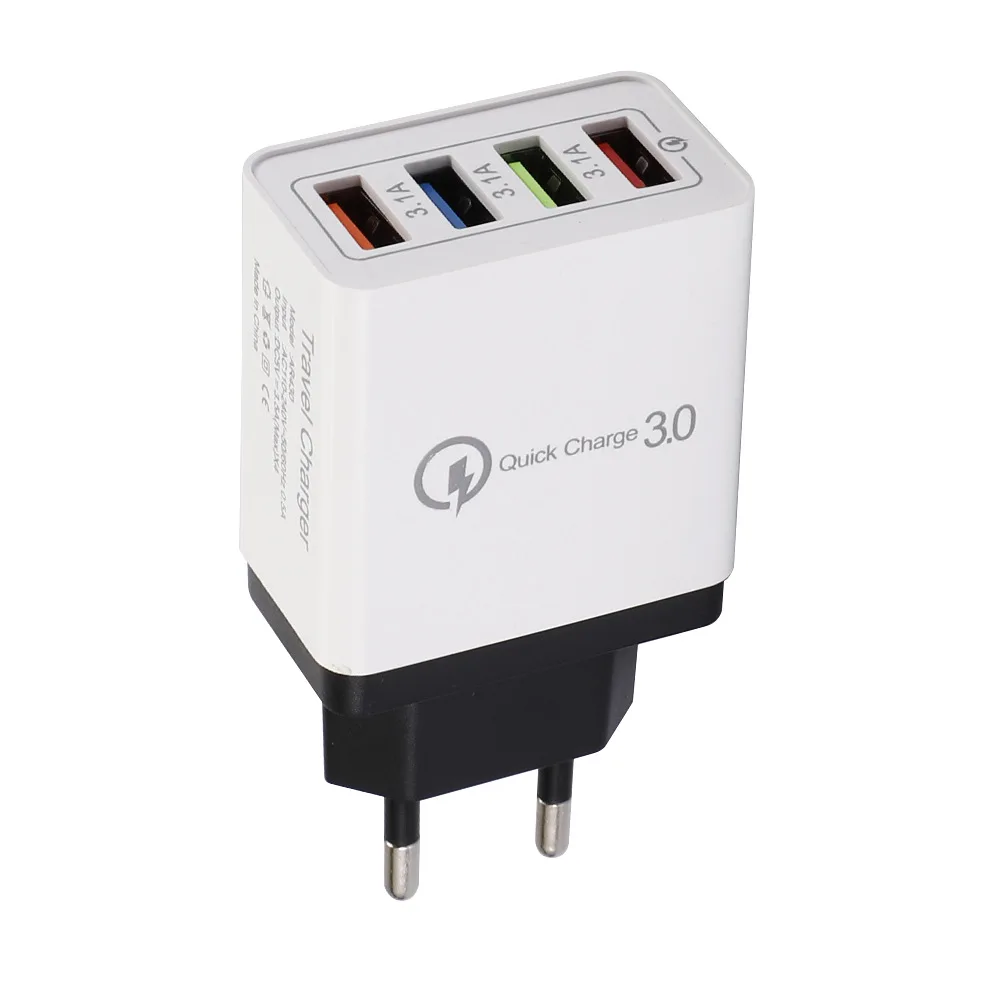 4USB Quick Charge 3,0 Зарядное устройство 5V 3.1A портативное зарядное устройство для путешествий EU US настенное зарядное Зарядное устройство для IPhoneSamsung huawei универсальный адаптер