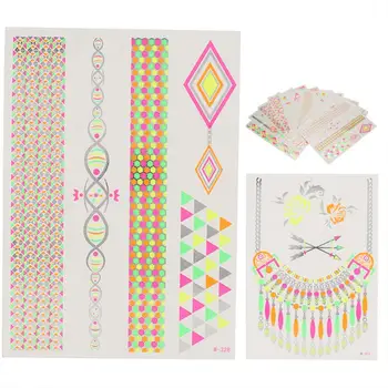 

Temporary Tattoos 10pcs Temporary Tattoo Sticker Bright Color Exquisite Pattern Decoration Decals Tattoo Tool Waterproof