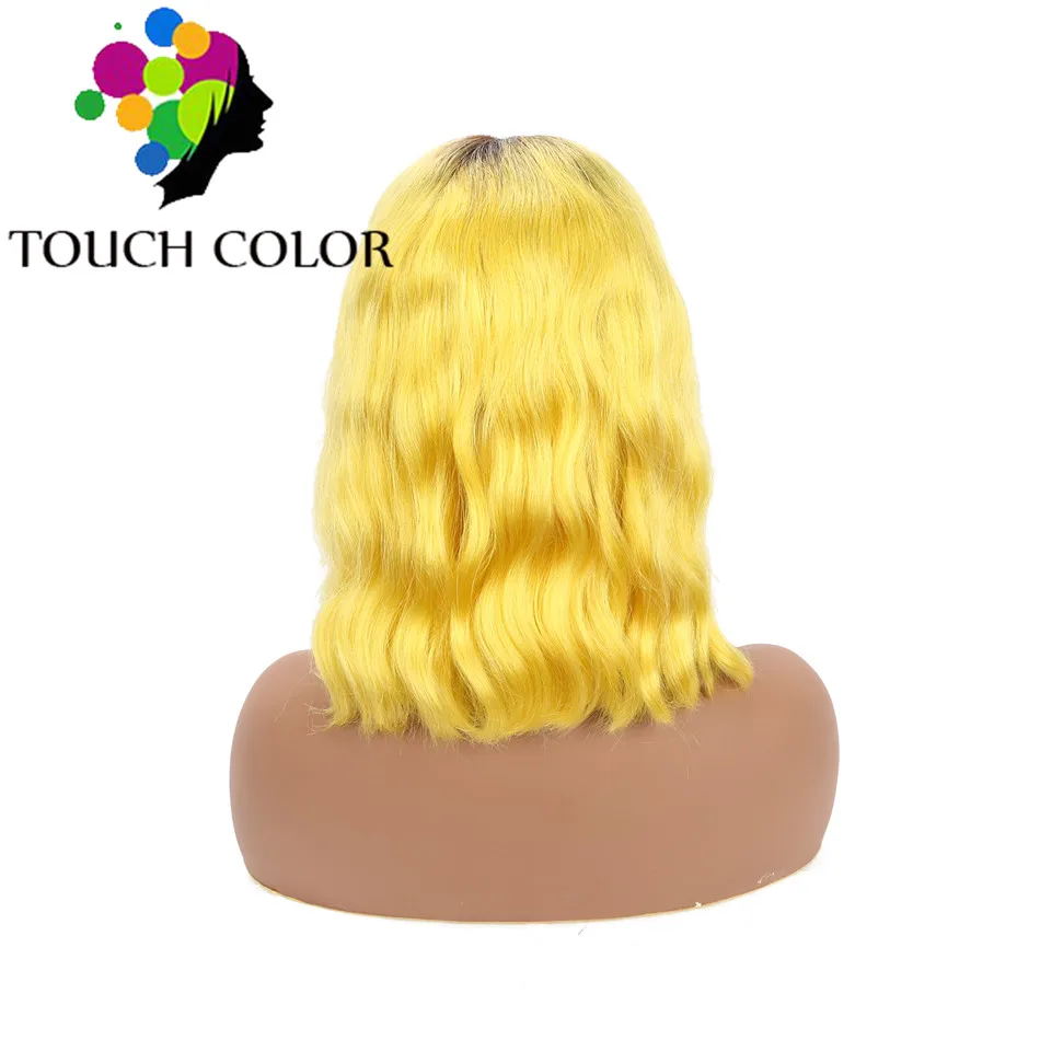 

Ombre Colored Lace Frontal Wig Short Body Wave Human Hair Bob Wig For Women Indian Remy Hair 13x4 Lace Frontal Wig With BabyHair