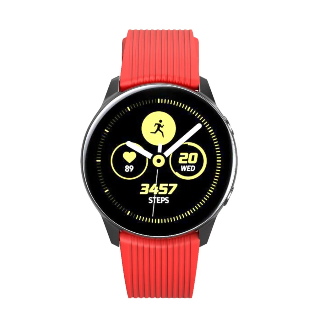 Регулируемый сменный ремешок для наручных часов аксессуары для Galaxy Watch Active полосатый силиконовый ремешок с пряжкой Ремешки для наручных часов