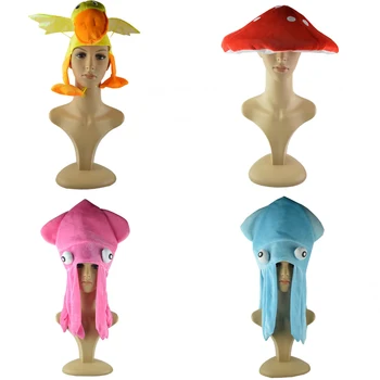 

Halloween Children Birthday Party Cartoon Animal Cosplay Mushroom Head Hat Duck Octopus Christmas