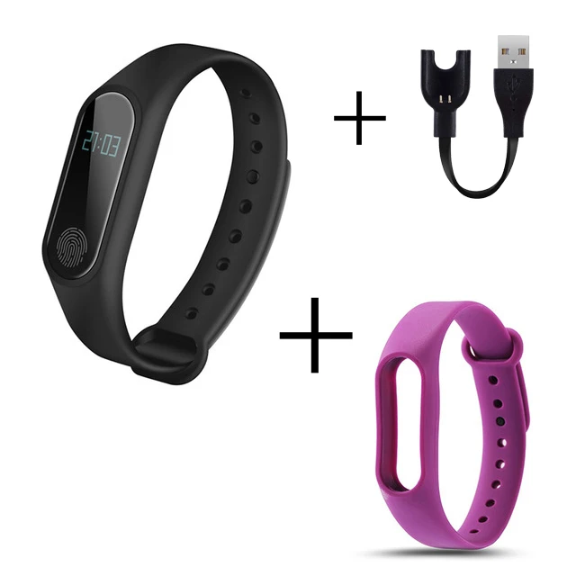 Bluetooth браслет, шагомер, потребление калорий, расстояние движения, мониторинг сердечного ритма, досуг, движение, женские часы, будильник - Цвет: black purple