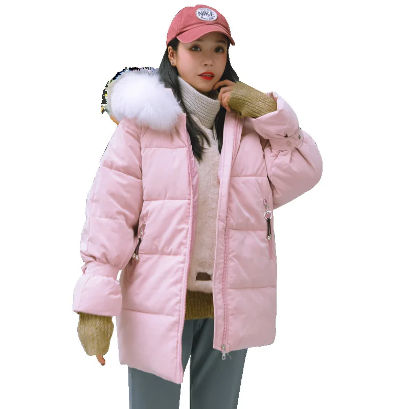 Зимняя женская куртка 2009, новое зимнее корейское пальто, одежда с большим воротником, короткая хлопковая одежда
