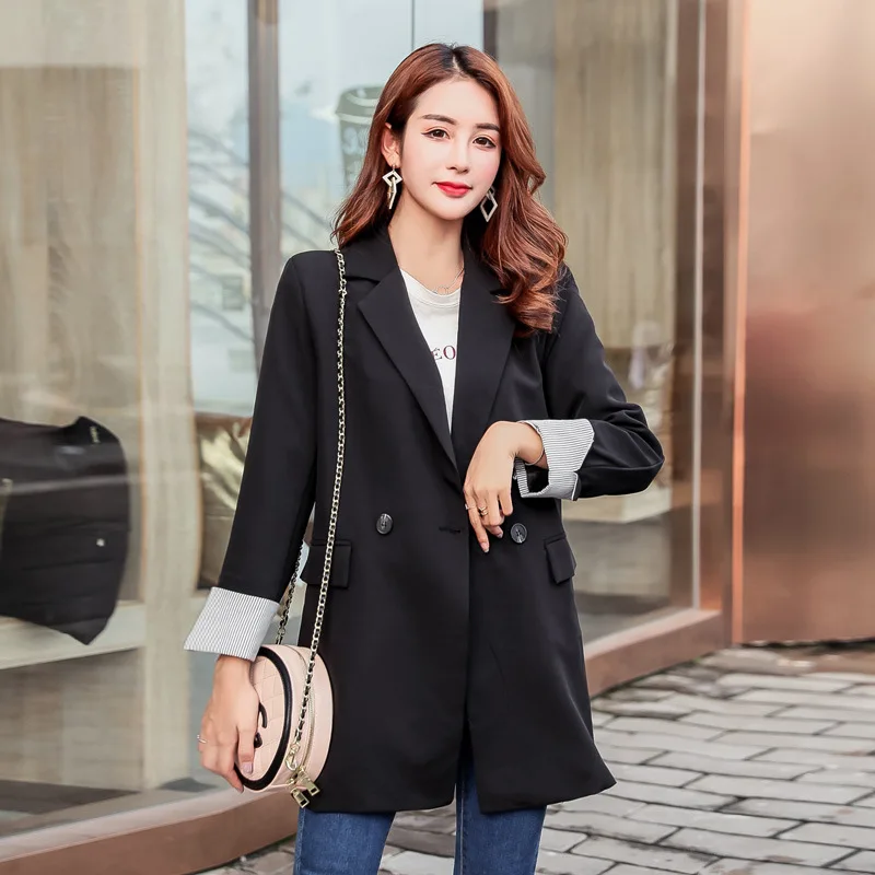 Hot Product Women's mid-length jackets feminine coats 2020 Korean new casual large size ladies black blazer Elegant women's clothing