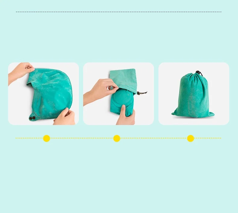 Portable U-shaped Inflatable Pillow Office Pillow Travel Car Airplane Driving Nap Pillow Support Head Pillow To Send Storage Bag