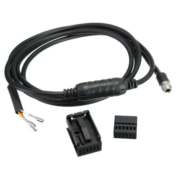 

ABS Cable Accessories Auto Black AUX Audio 12 Pin For BMW E60 5 6 Series