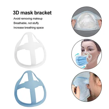 

Unisex Reusable 3D Face Mask Bracket Mouth Separate Inner Stand Holder Increase Breathing Space Silicone Mask Holder Hygienic
