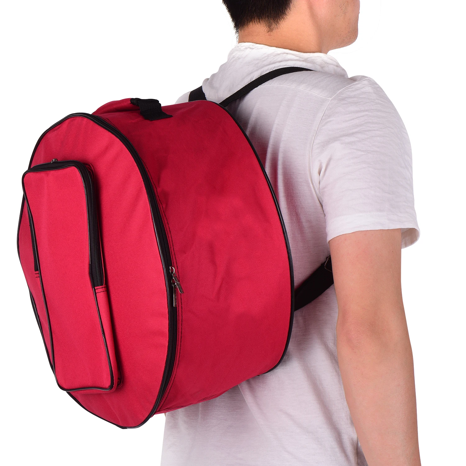 Компактный размер, сумка-барабан, чехол-рюкзак с плечевым ремнем, внешние карманы, ударные детали