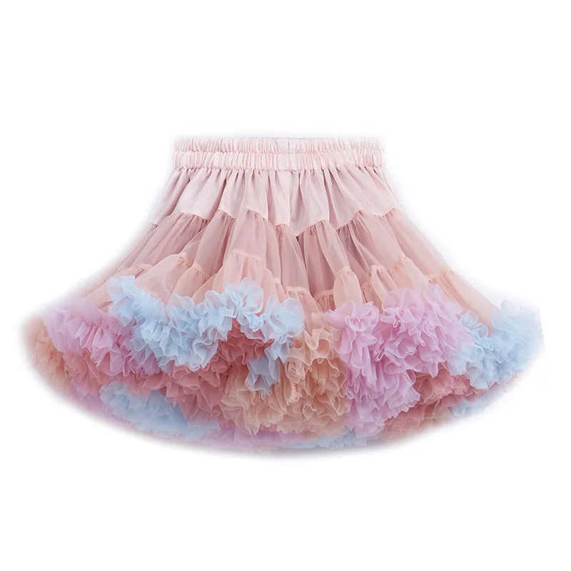 

Colorful Women's Rainbow Tutu Skirt Adult Tulle Ballet Dance Costume Fluffy Short Petticoat
