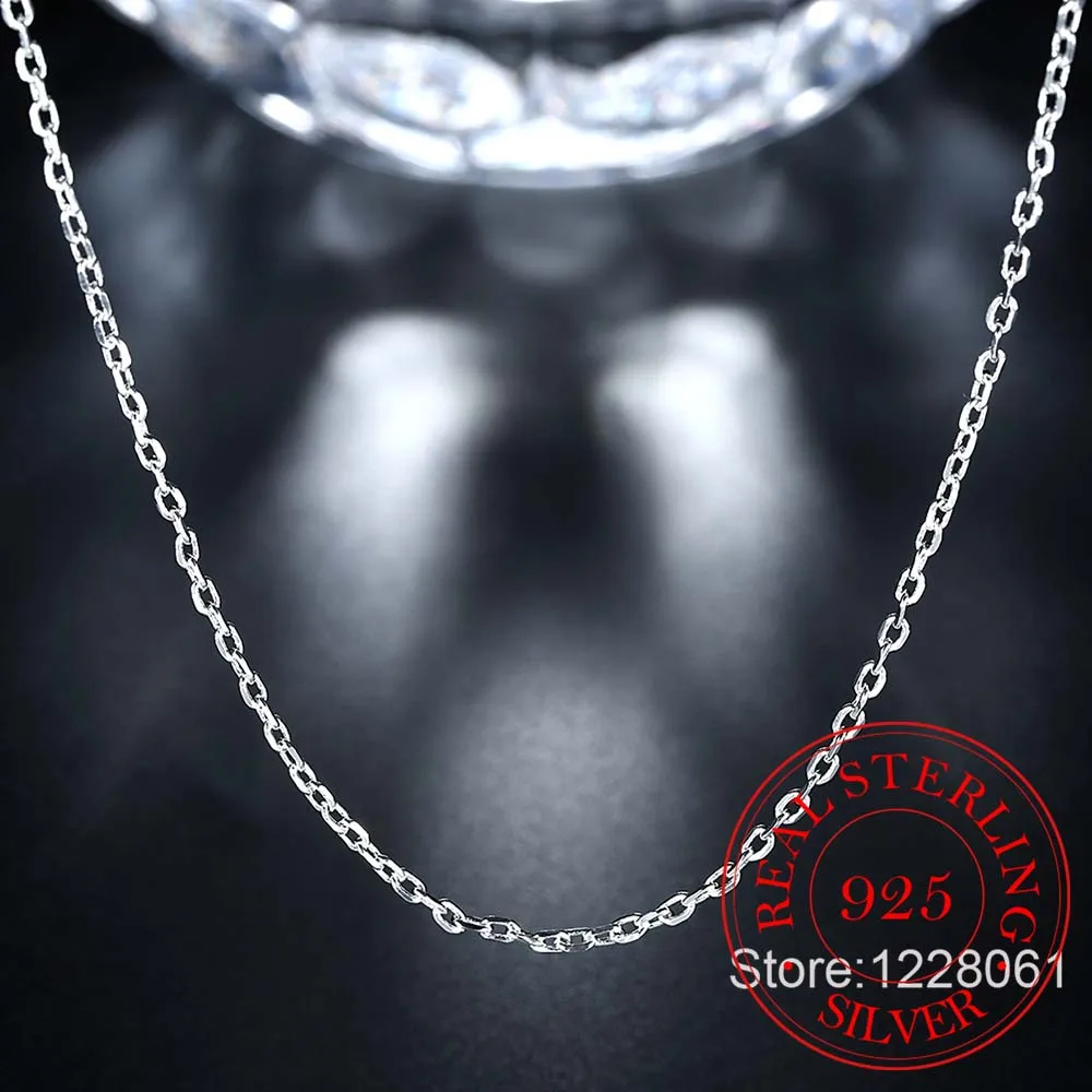 Woman's Fine Jewelry 925 Sterling Silver Flat ROLO Chain Necklace Charm 2MM Wide Silver Necklace 16"18" 20" 22" 24" silver necklace sterling chain necklace