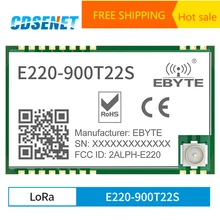 LLCC68 LoRa 868 МГц rf модуль 915 МГц 22dBm дальний IPEX/штамп отверстие UART WOR Беспроводной передатчик приемник CDSENET E220-900T22S LLCC68 LoRa 868 МГц rf модуль 915 МГц 22dBm дальний IPEX/штамп отверстие UART WOR Беспроводной передатчик приемник CDSENET E220-900T22S