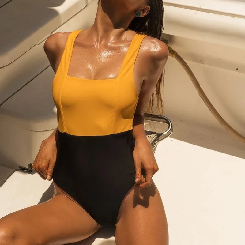 Женский слитный купальник в горошек бразильский монокини стиле пэчворк