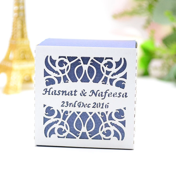 navy blue white Комбинированный стиль лазерной резки на заказ иврит Летучая мышь/бар mitzvah коробка сладостей - Цвет: navy blue white