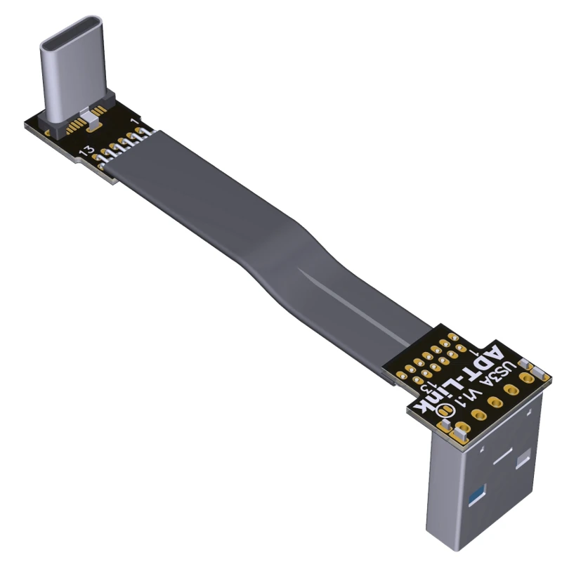 3A usb type C двойной 90 градусов USB C кабель Плоский угловой вверх вниз гусиная шея Тип USB 3,0 type-C кабель передачи данных для быстрой зарядки