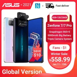 Глобальная версия ASUS Zenfone 7/7 Pro 5G Смартфон Snapdragon 865/865 плюс 8 Гб Оперативная память 128/256 Встроенная память 5000 мАч батарея Android Q 90 Гц NFC