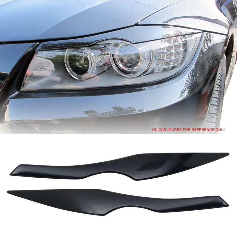 Черная крышка фары для бровей украшения веки для-BMW E90 3 серии 320I 330I 335I 2005 - 2012 |