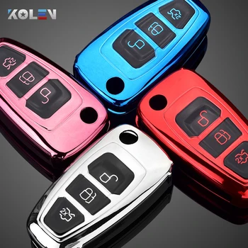 Custodia morbida per chiave a distanza per Auto in TPU per Ford Focus 2 3 MK2 MK3 Fiesta Mondeo Kuga Ecosport Ranger Auto Key Protect Holder Shell - Custodia morbida per chiave a distanza per Auto in TPU per Ford Focus 2 3
