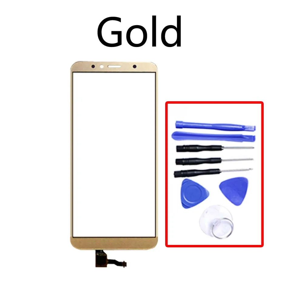 5," сенсорный экран для huawei Honor 7A сенсорный экран дигитайзер сенсор Передняя стеклянная панель солнечные фильтры панель запасные части - Цвет: Gold-With tool