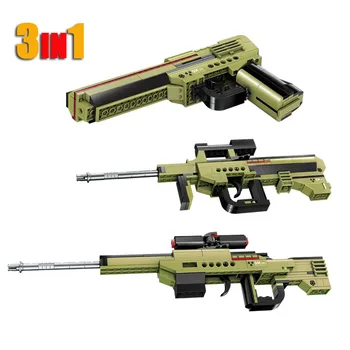 

Qman 3in1 Creator DIY Desert Eagle Gun Handgun Bullets High Simulation Model Technic Building Blocks Toys For Children Boys