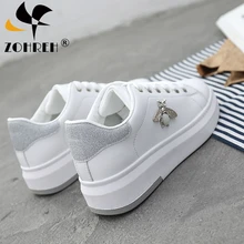 Повседневная обувь; женские кроссовки; коллекция года; модные стразы; белые кроссовки на платформе для женщин; дышащая обувь из искусственной кожи; женская обувь для тенниса