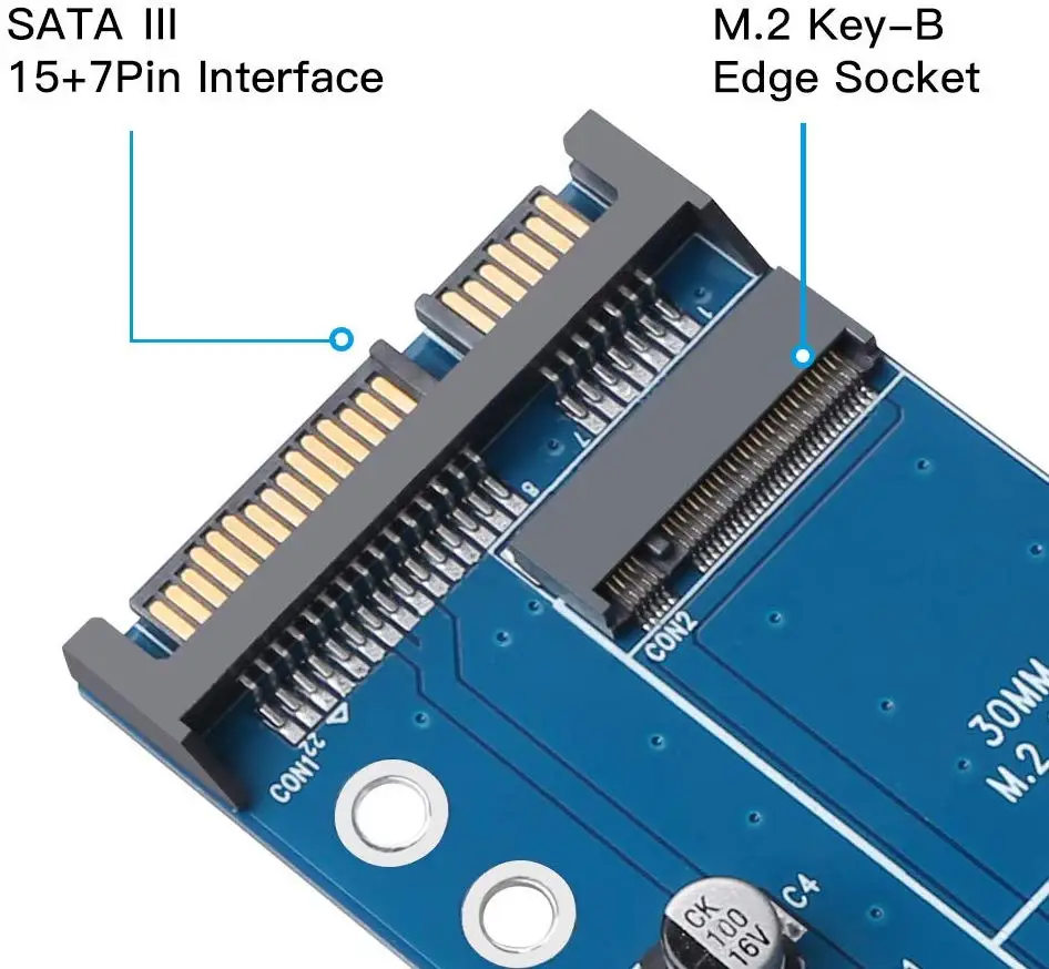 Onvian M2 SSD NGFF to SATA Adapter 6Gbps NGFF M 2 Adapter Card 22 Pin SATA 3