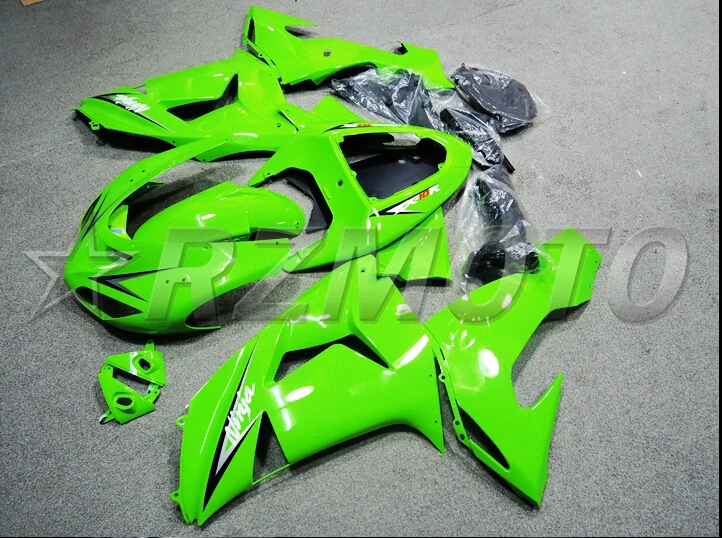 4 бесплатные подарки,, ABS Полный комплект обтекателя, пригодный для Kawasaki Ninja ZX-10R ZX10R 2006 2007 06 07 обтекатели, красивый зеленый