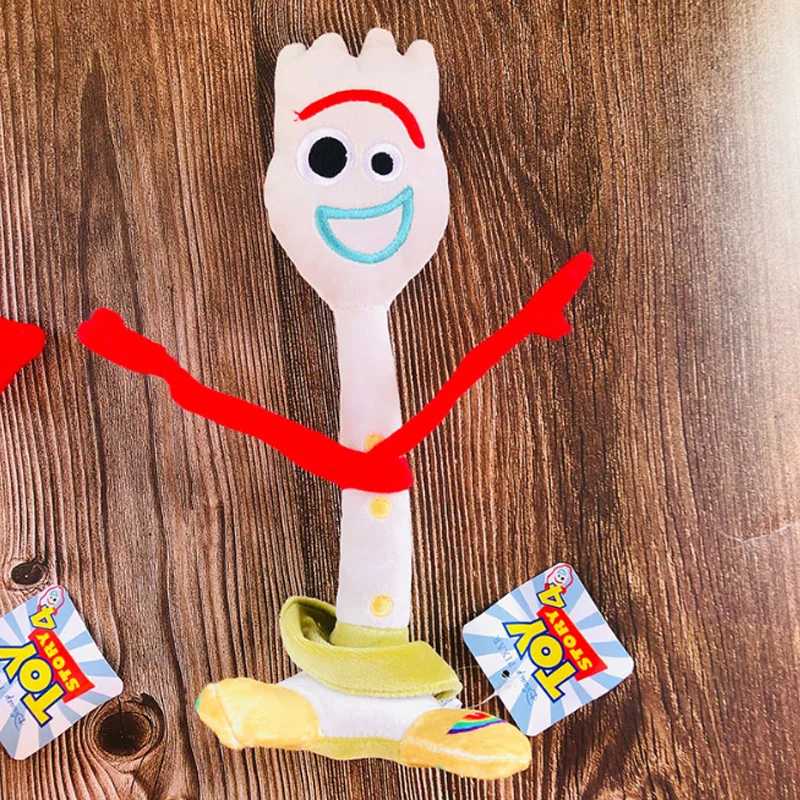 High quality 15cm 26cm Toy Story 4 Forky Buzz Lightyear Woody Soft Plush toy Stuffed Doll Figure Cartoon Toys for Children Gift - Цвет: White