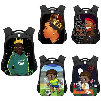 

African Cartoon Print Bag Afro Fashion Casual Big Capacity Backpack Waterproof Student School Bags Computer Bag